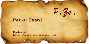 Petku Zseni névjegykártya